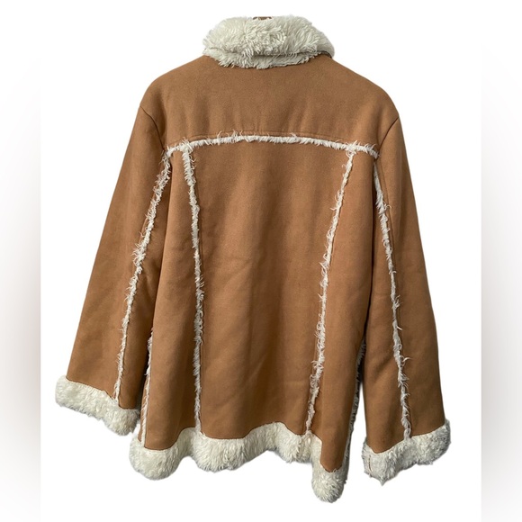 Vintage Disney Tinkerbell Suede Sherpa Jacket XL Y2K - Picture 2 of 10